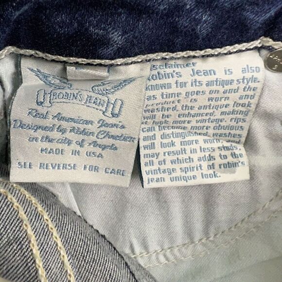 ROBIN'S JEAN Women's Slim Straight Jeans Long Flap Paint Splatter Design Size 24 - Picture 7 of 12